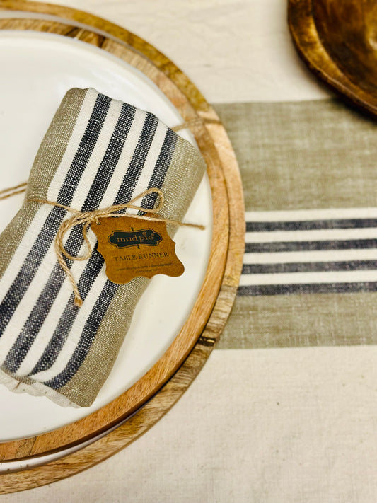 Cream & Khaki Stripe Runner