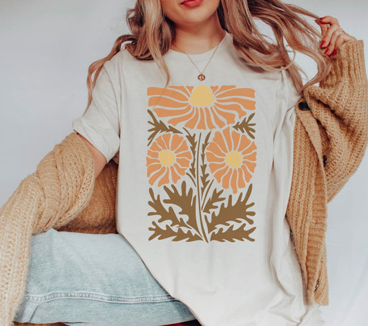 Retro Fall Floral Tee