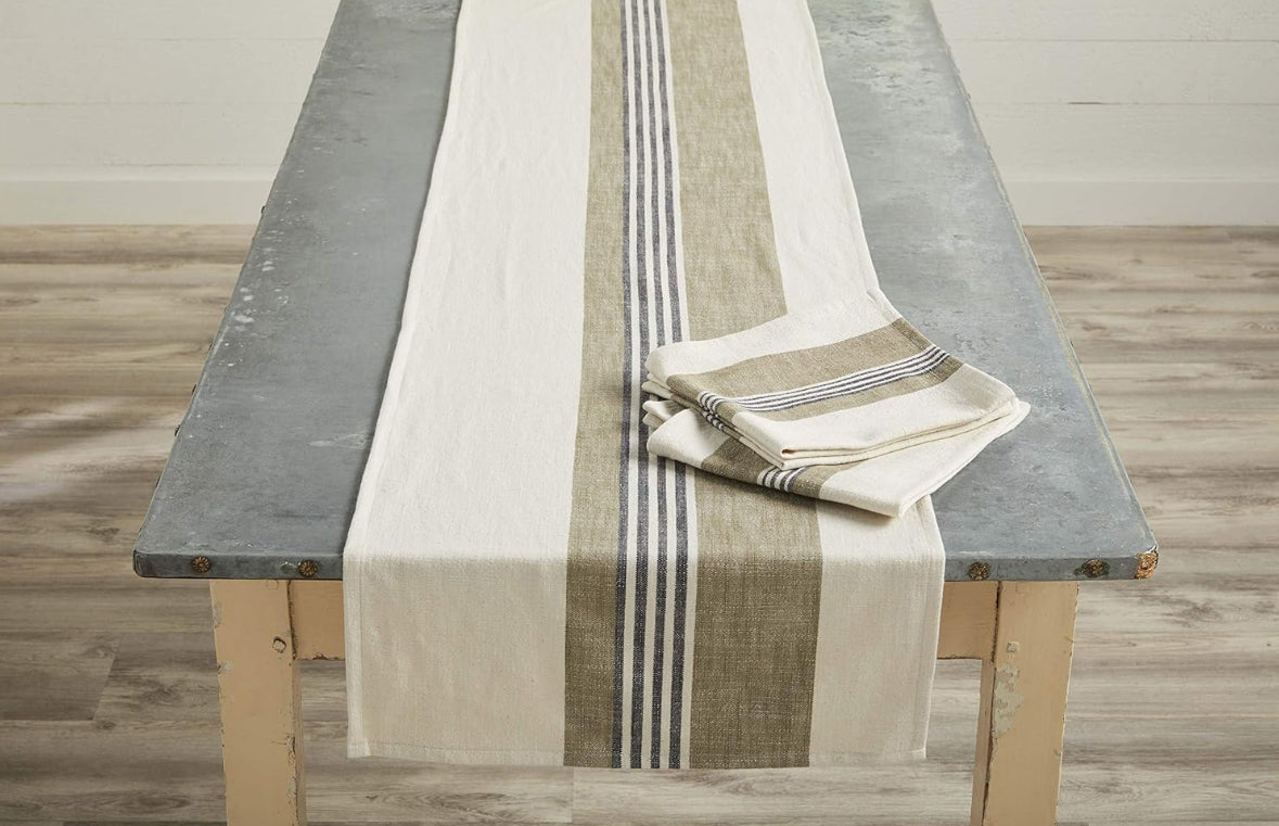 Cream & Khaki Stripe Runner