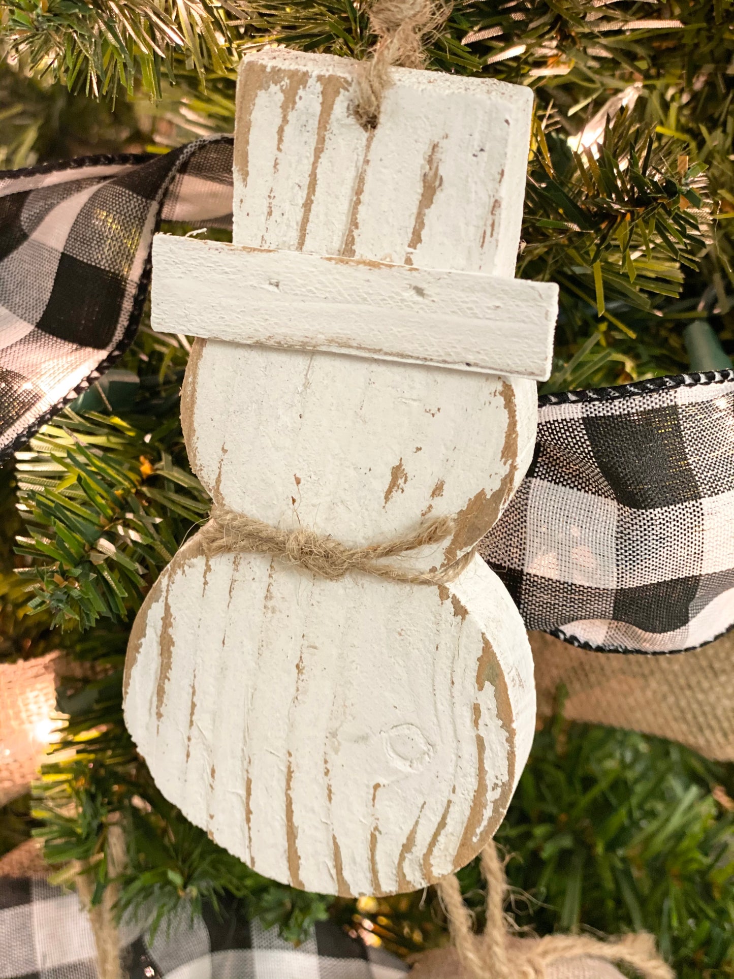 Wood Snowman Ornament