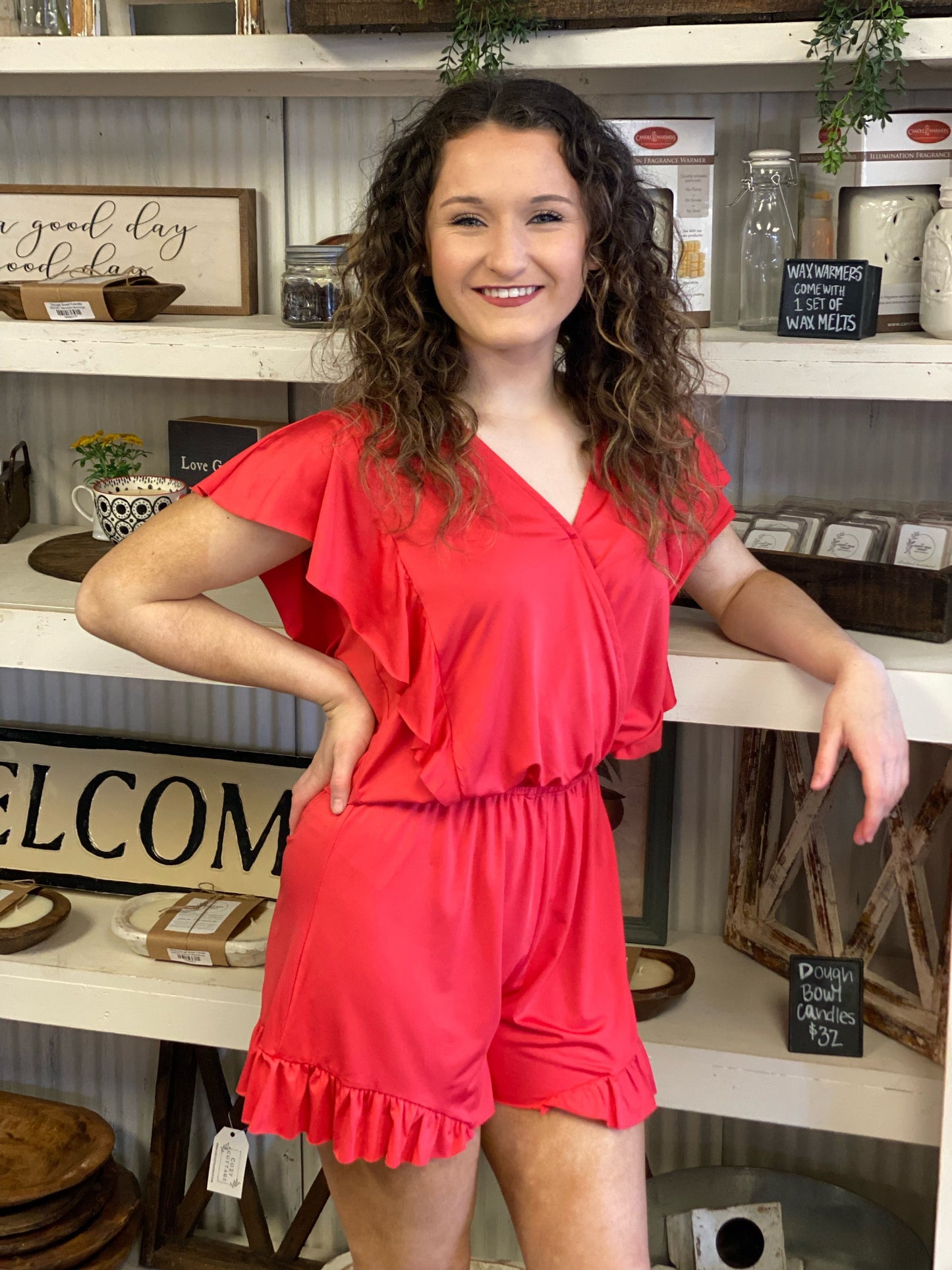 Classy In Coral Romper