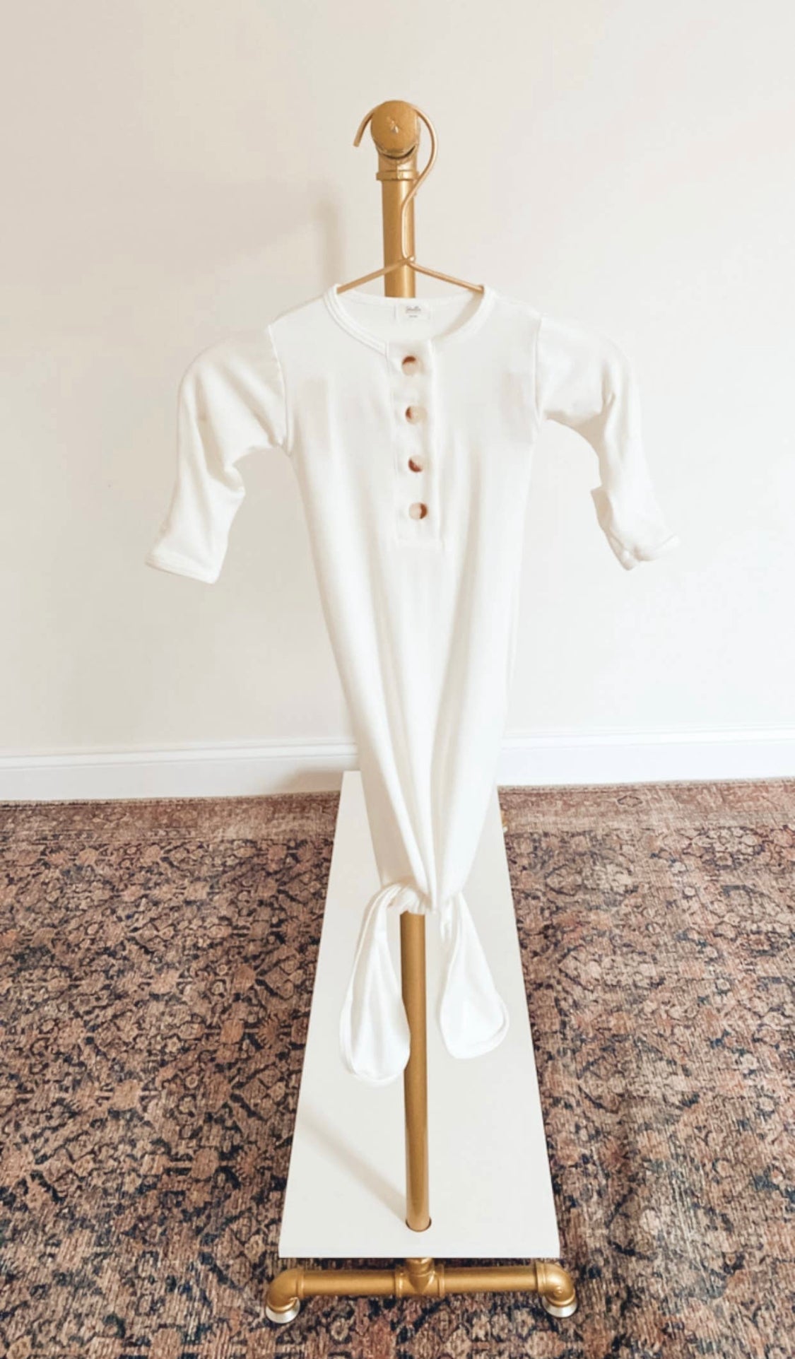 White Knotted Gown + Hat