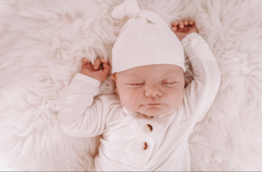White Knotted Gown + Hat