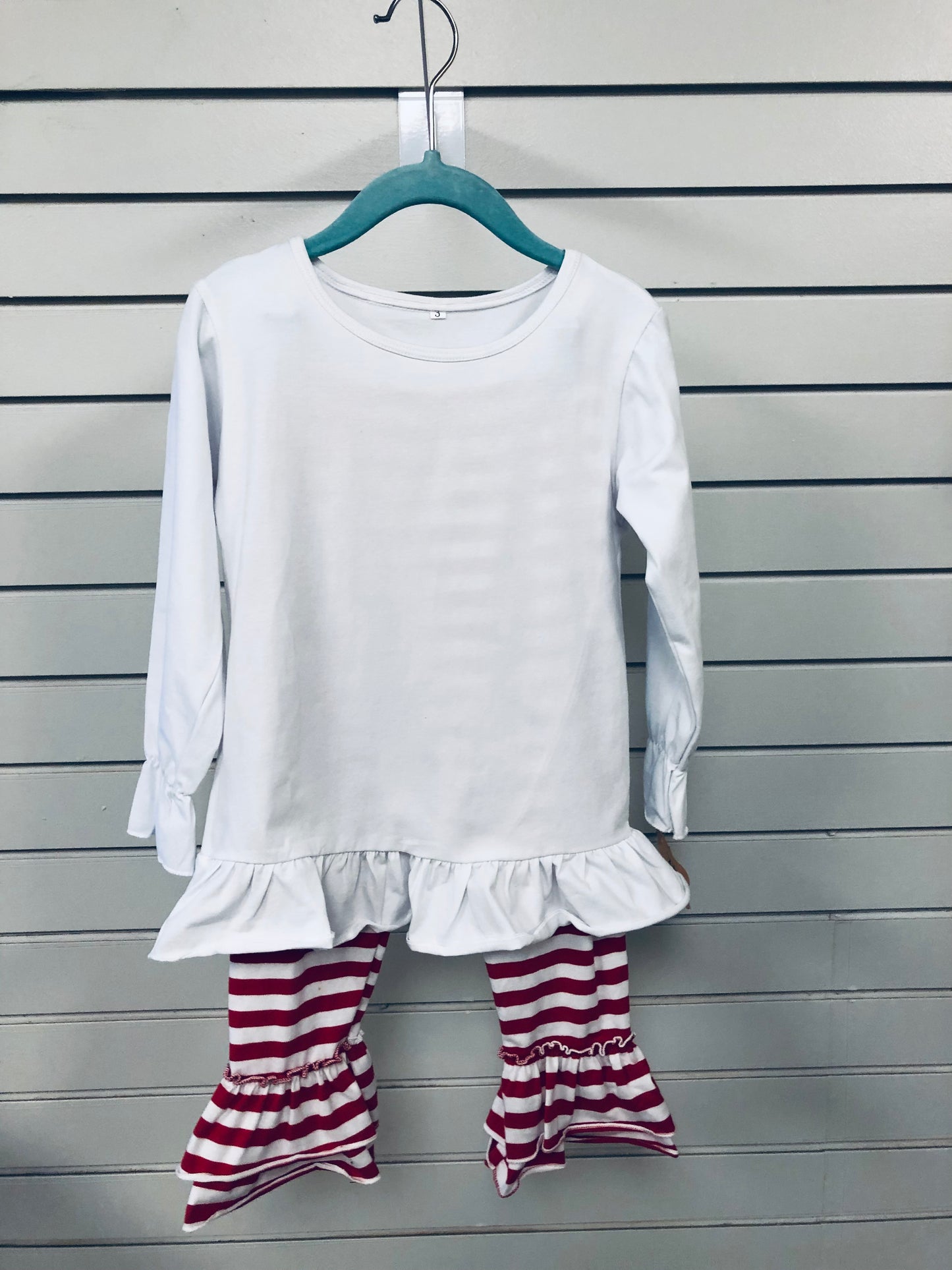 Red Ruffle Stripe Set