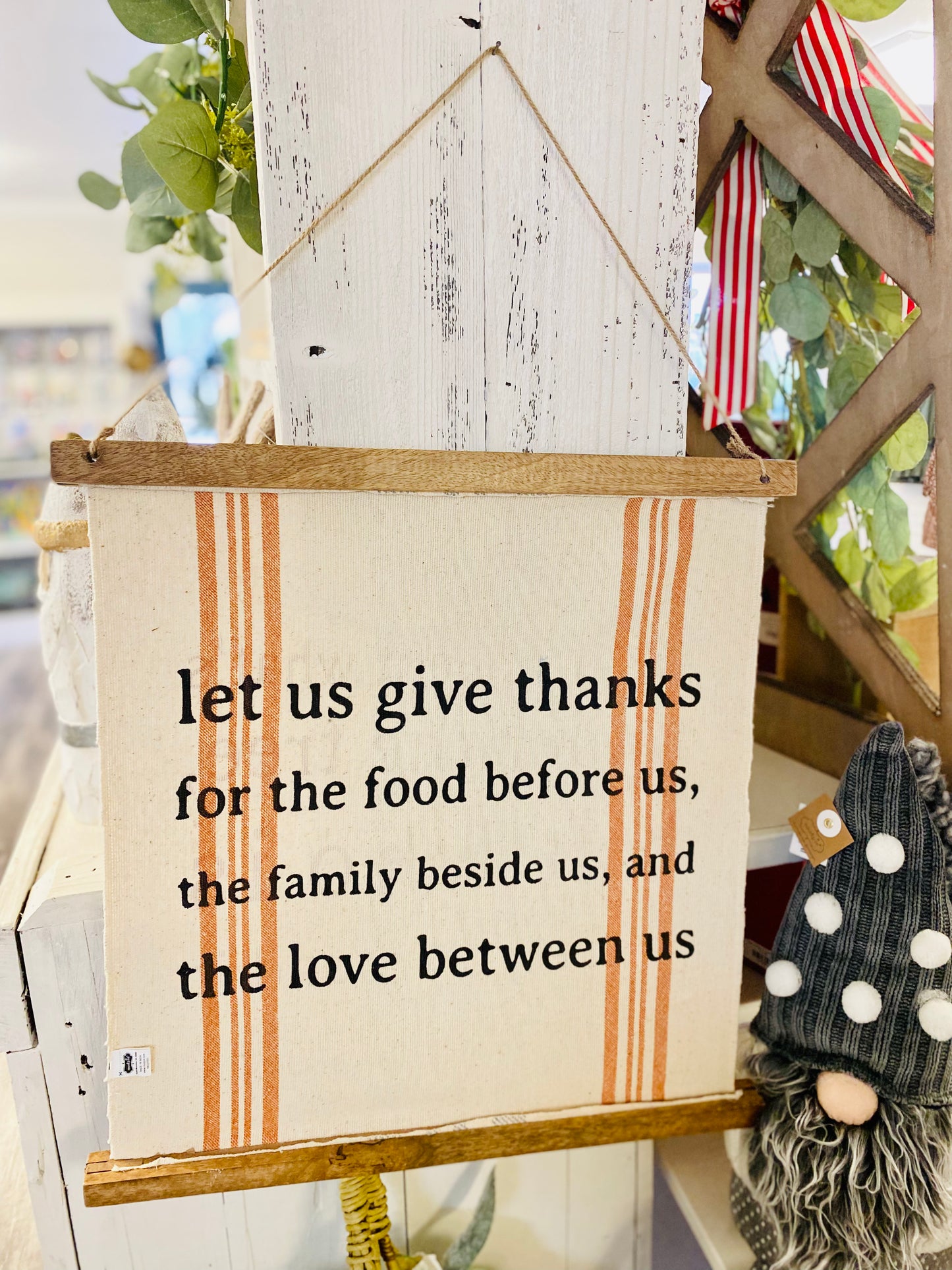 Give Thanks Grainsack Sign