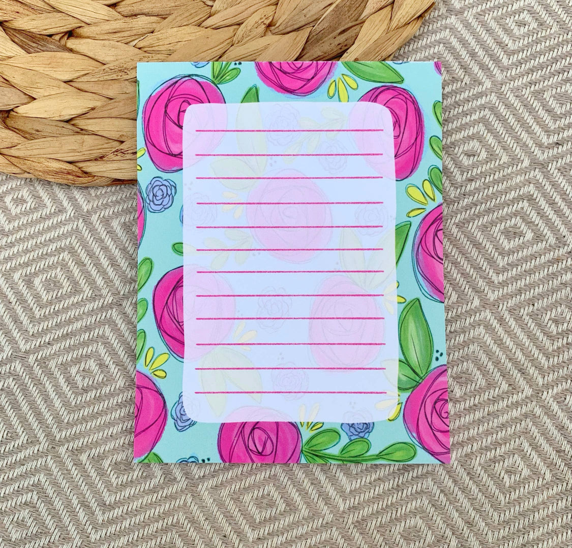 Pink Floral Notepad