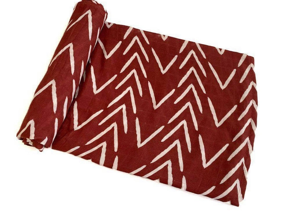 Rust Arrow Swaddle Blanket