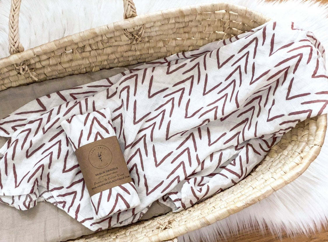 Brown Arrow Swaddle Blanket