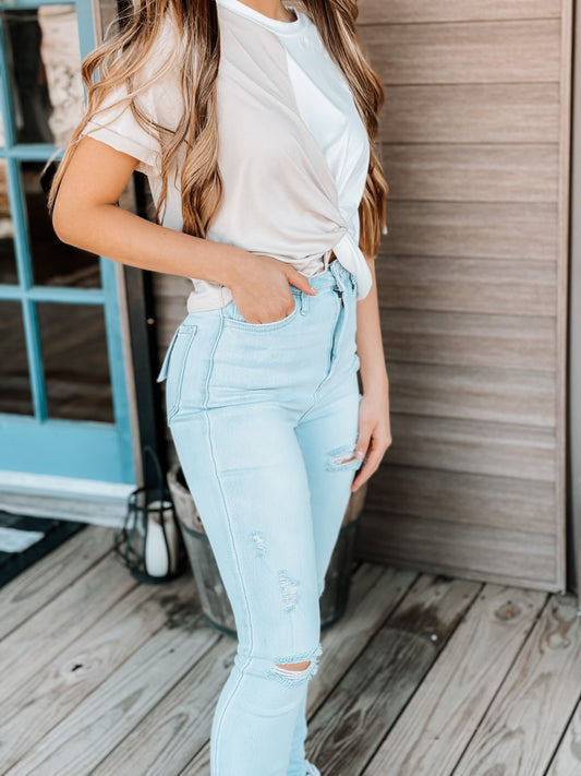 Light Distressed Skinnies