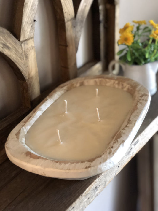 White Dough Bowl Candle