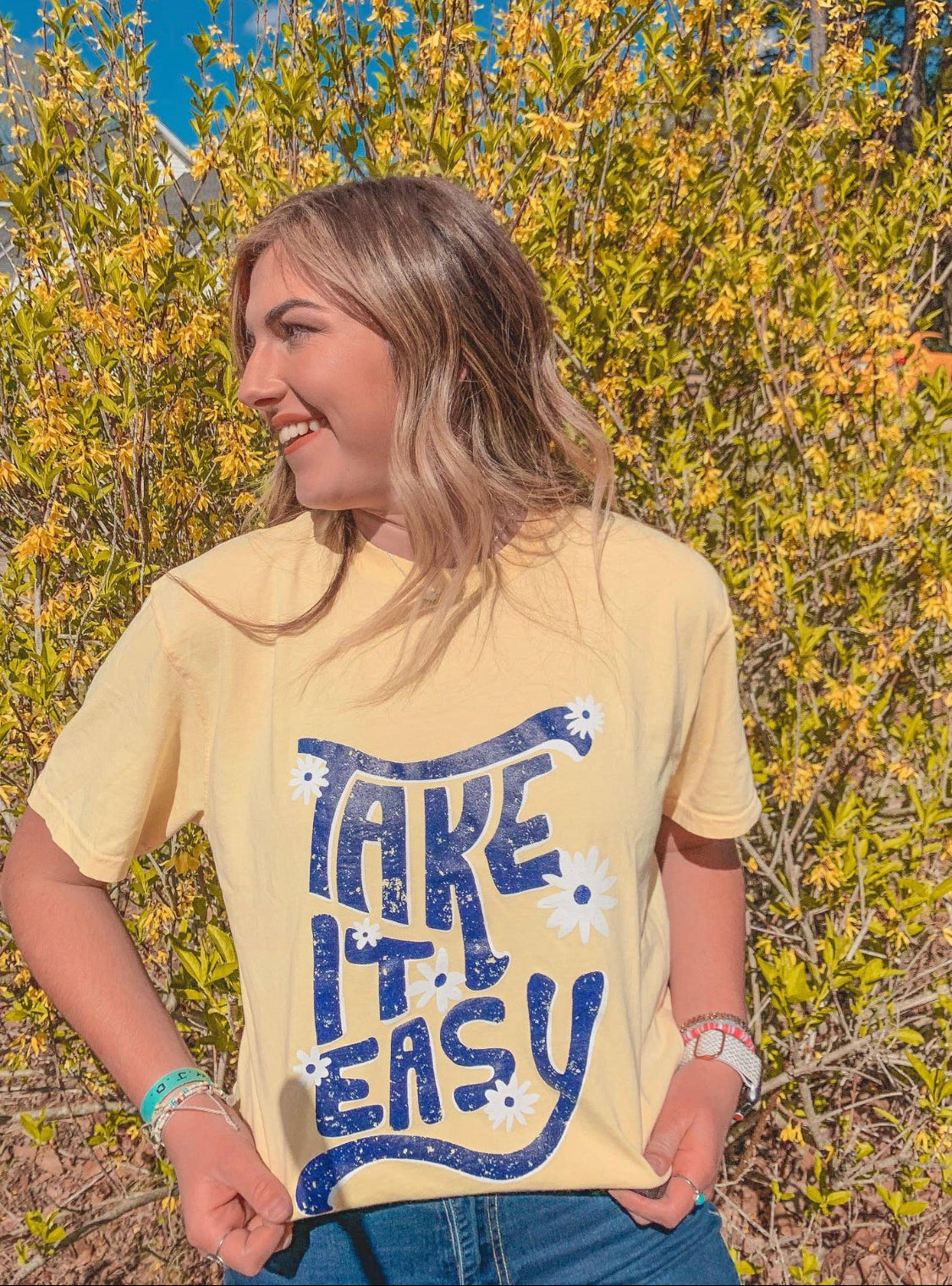 Take It Easy Flower Tee