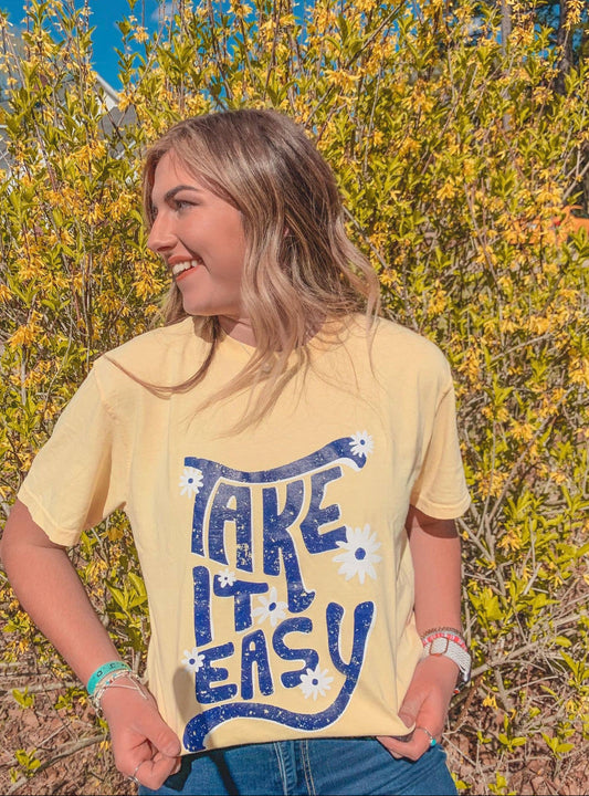 Take It Easy Flower Tee