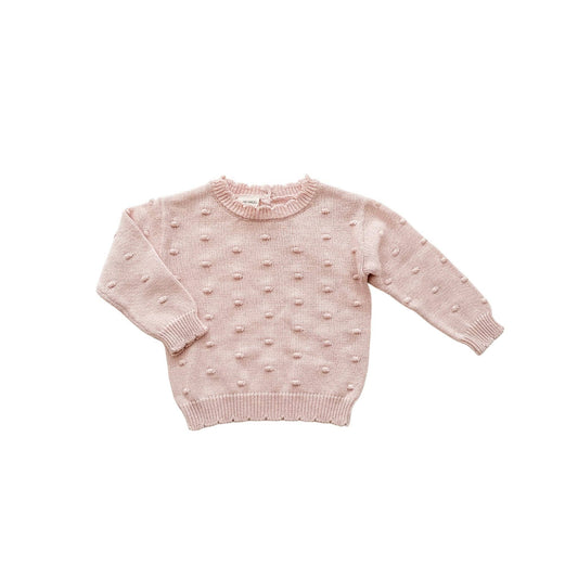 Organic Knit Sweater - Pink Pom: 3-6 Months