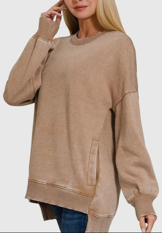 Camel High Low Pullover