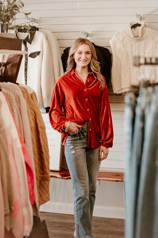 Bronze Velvet Blouse