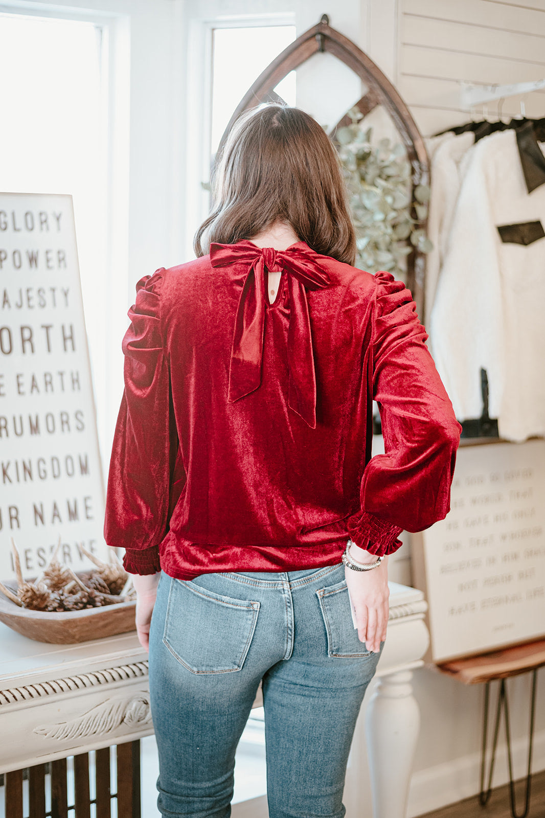 Red Velvet Blouse