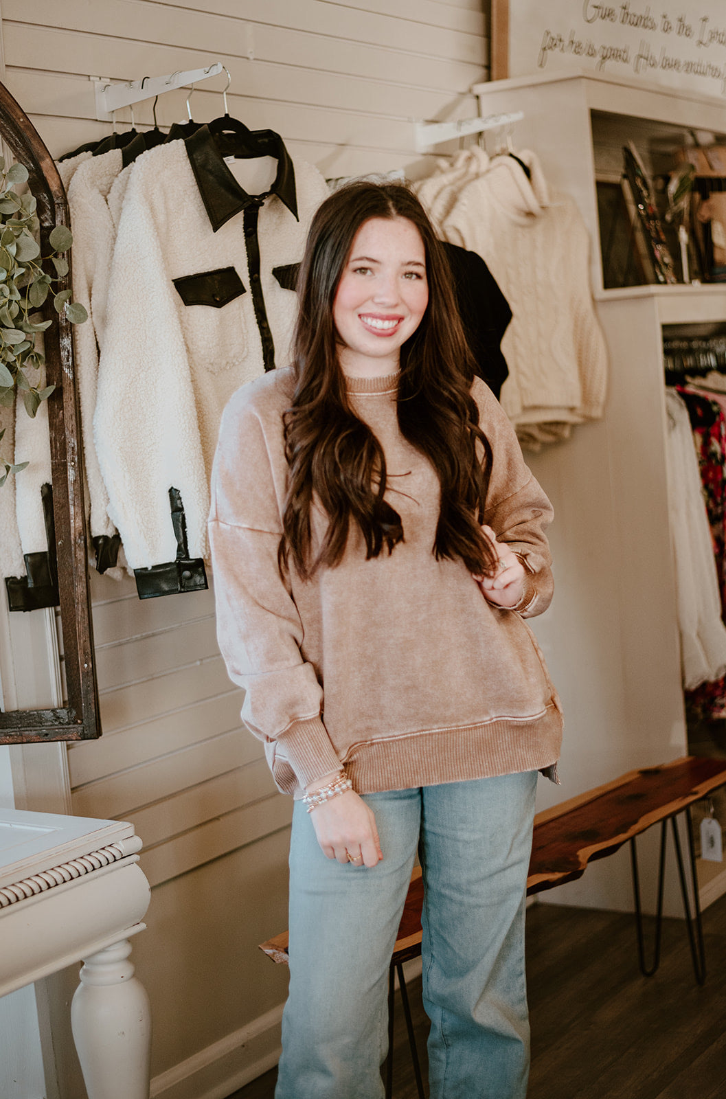 Camel High Low Pullover