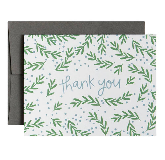 Greenery Thank You Card