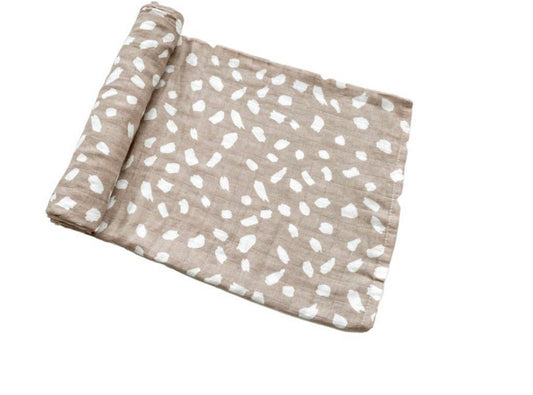 Tan Spotted Swaddle Blanket
