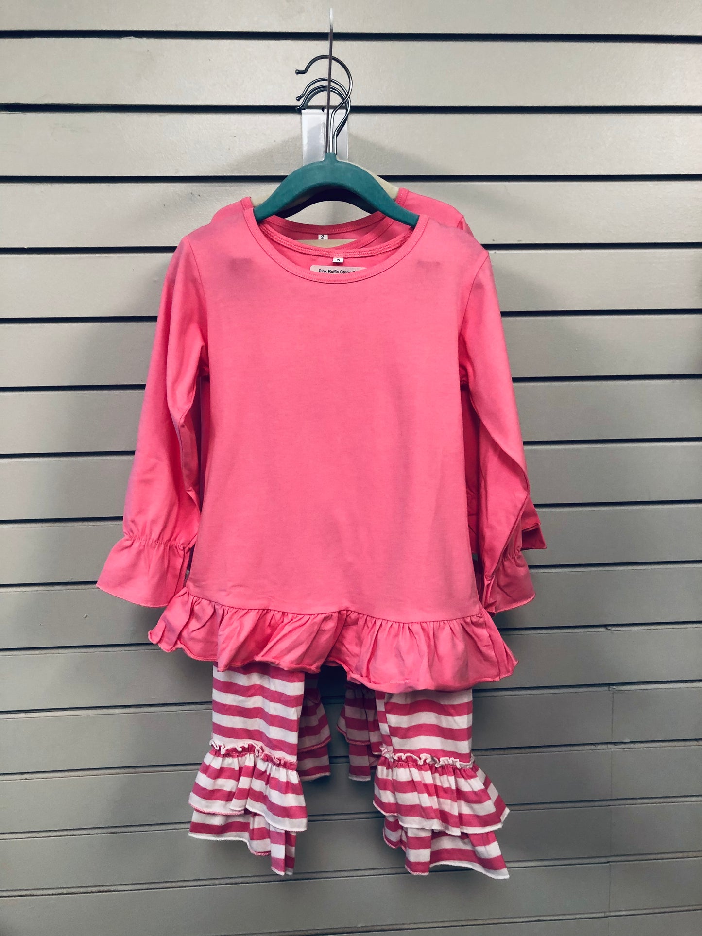 Pink Ruffle Stripe Set