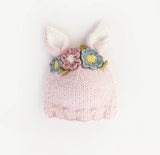 Flower Bunny Ears Knit Beanie