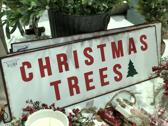 Metal Christmas Trees Sign