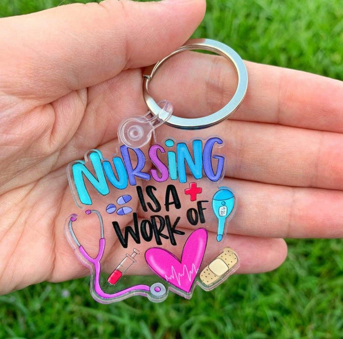 Nursing Heart Keychain
